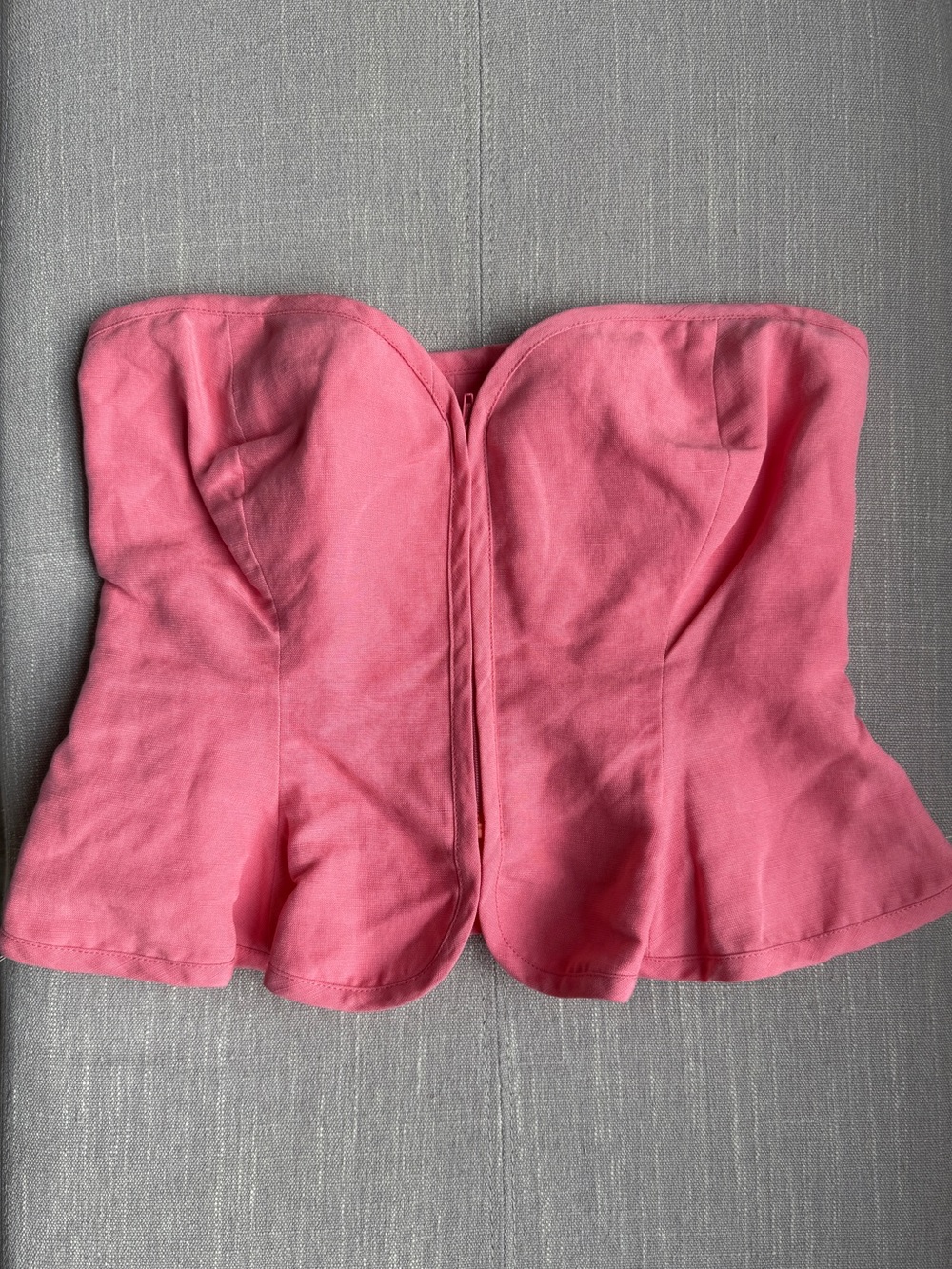 Mara Hoffman Peplum Bustier Top in Pink